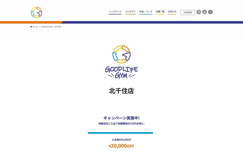 GOODLIFE GYM 北千住店の店舗写真