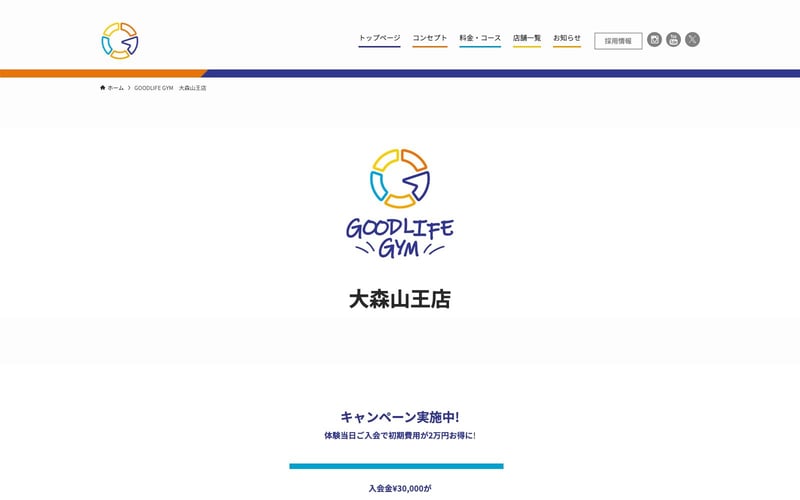 GOODLIFE GYM 大森山王店の店舗写真
