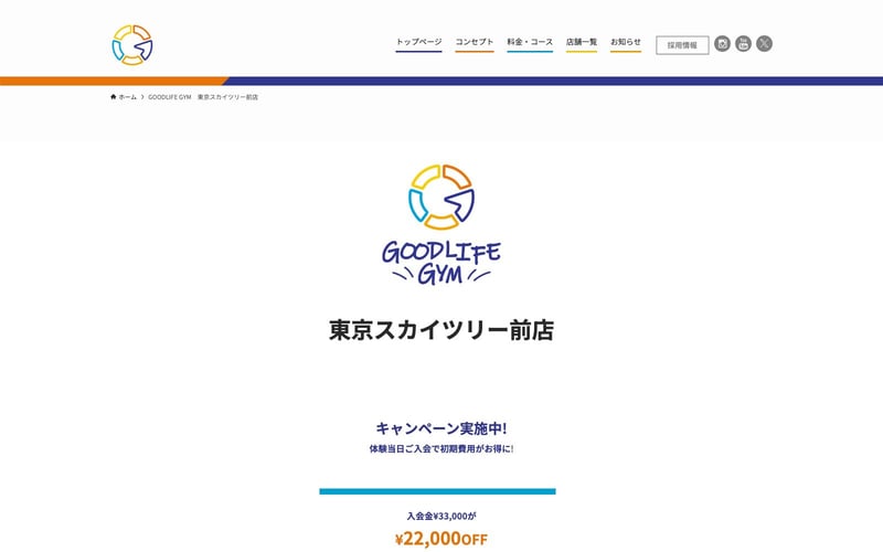 GOODLIFE GYM 東京スカイツリー前店の店舗写真